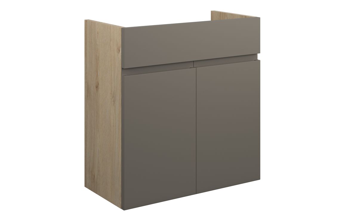 Maycarees 600mm Standard Basin Unit - Matt Stone (Oak Cab),Furniture