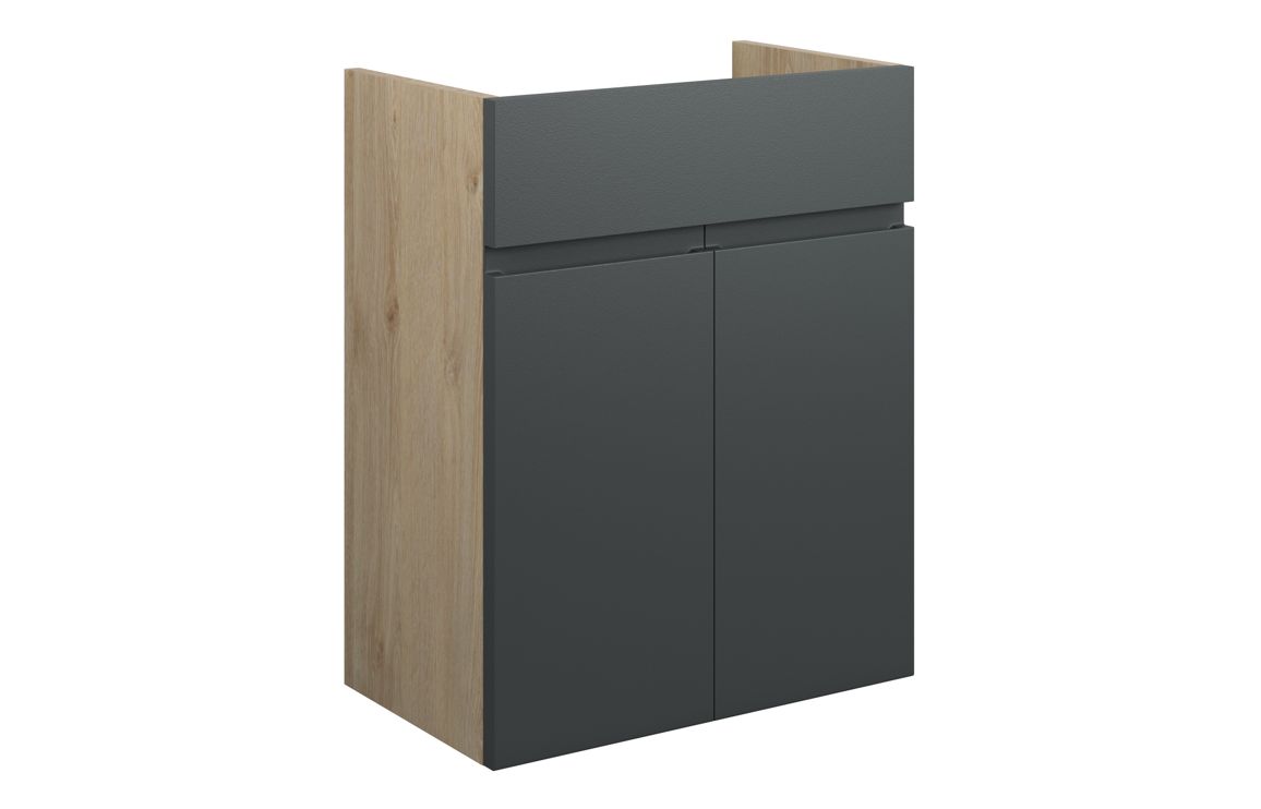 Maycarees 500mm Standard Basin Unit - Matt Graphite Grey (Oak Cab),Furniture