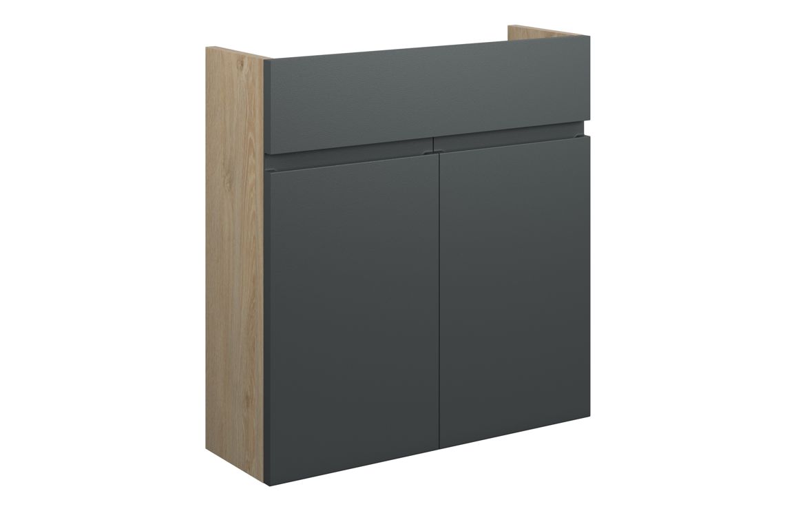 Maycarees 600mm Slim Basin Unit - Matt Graphite Grey (Oak Cab),Furniture