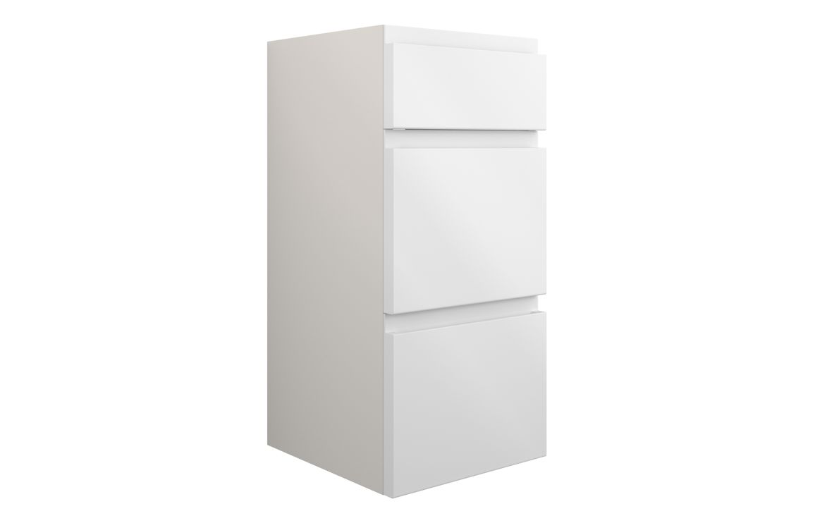 Maycarees 300mm Standard 3 Drawer Unit - White Gloss (Grey Cab),Furniture