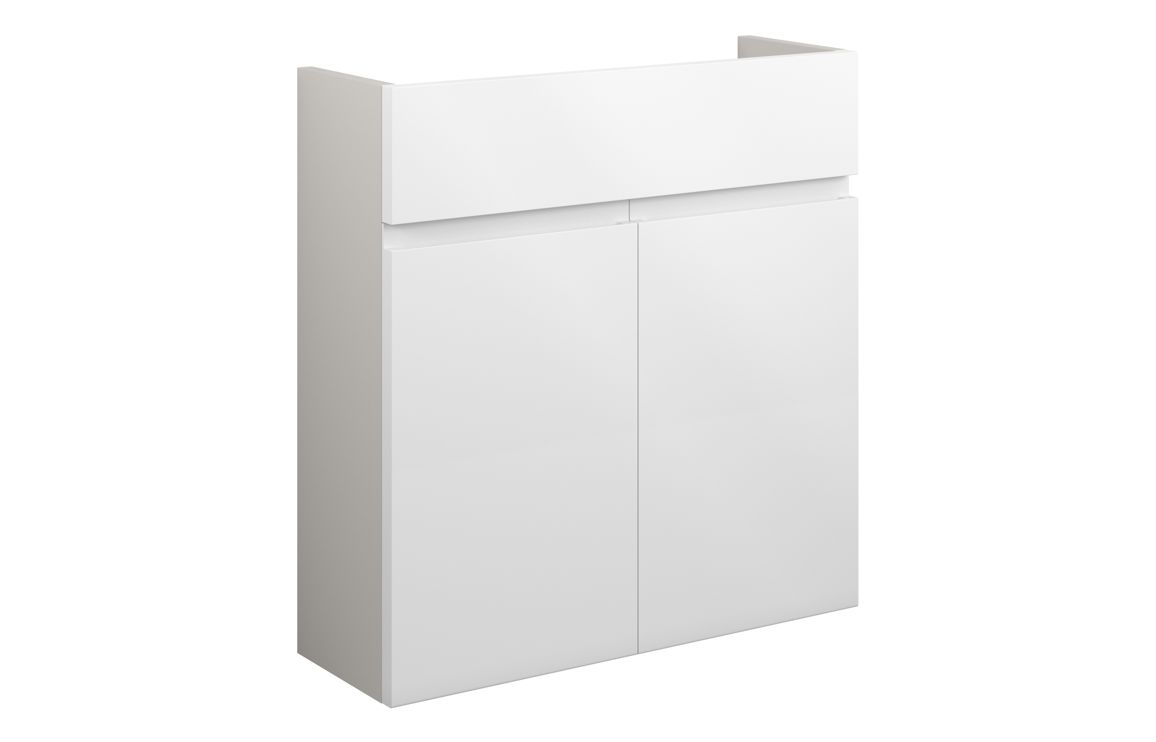 Maycarees 600mm Slim Basin Unit - White Gloss (Grey Cab),Furniture