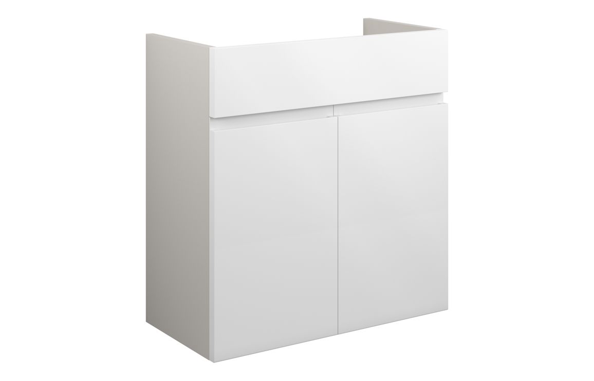 Maycarees 600mm Standard Basin Unit - White Gloss (Grey Cab),Furniture