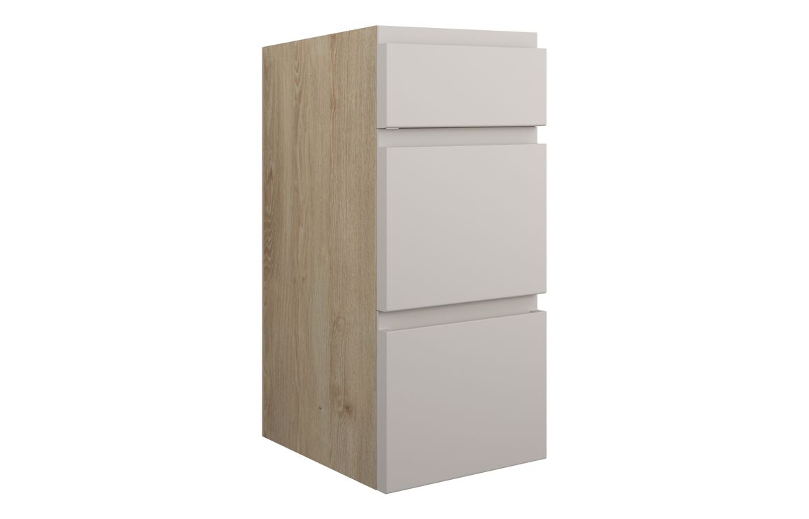Maycarees 300mm Standard 3 Drawer Unit - Matt Dove Grey (Oak Cab),Furniture