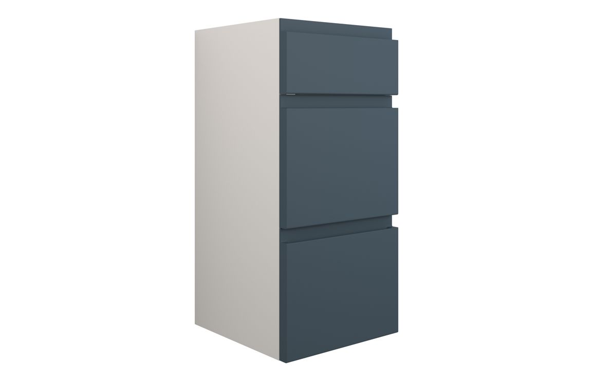 Maycarees 300mm Standard 3 Drawer Unit - Matt Arley Blue (Grey Cab),Furniture