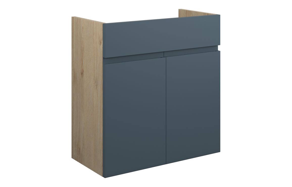 Maycarees 600mm Standard Basin Unit - Matt Arley Blue (Oak Cab),Furniture