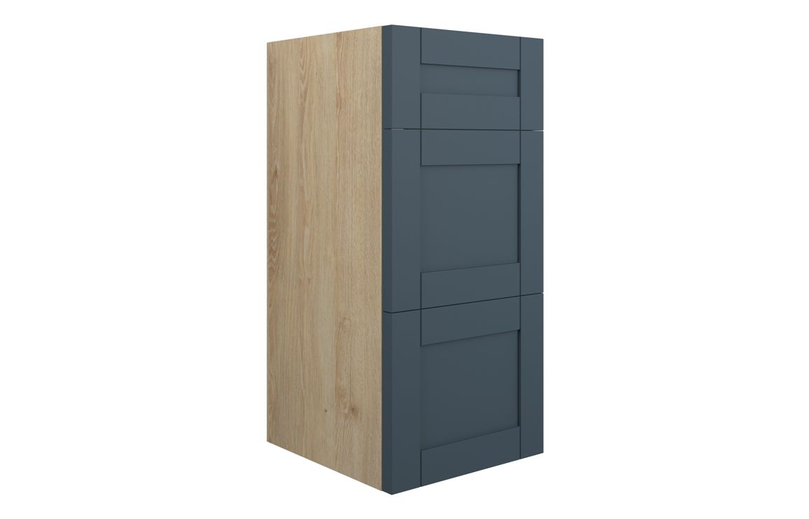 Beya 300mm Standard 3 Drawer Unit - Matt Arley Blue (Oak Cab),Furniture