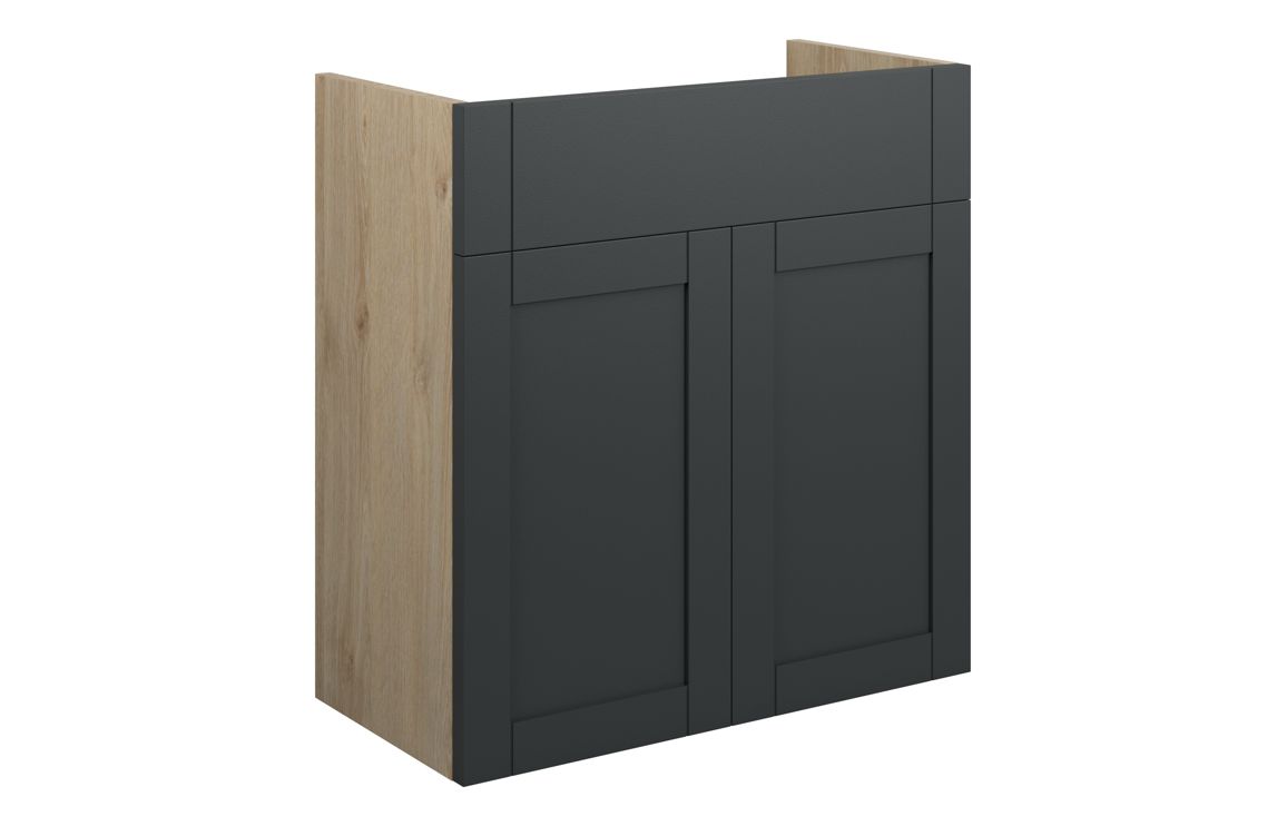 Beya 600mm Standard Basin Unit - Matt Graphite Grey (Oak Cab),Furniture