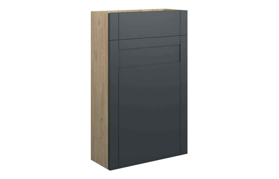 Beya 500mm Slim WC Unit - Matt Graphite Grey (Oak Cab),Furniture