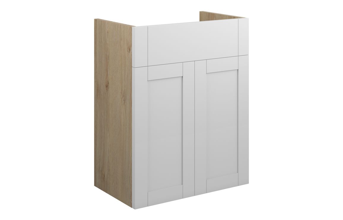 Beya 500mm Standard Basin Unit - Matt White (Oak Cab),Furniture