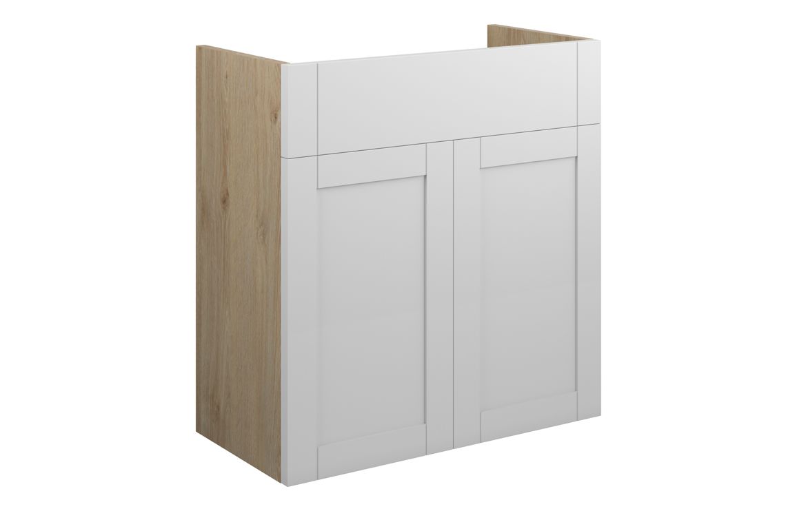Beya 600mm Standard Basin Unit - Matt White (Oak Cab),Furniture