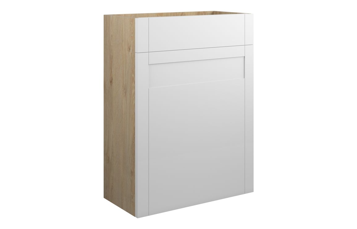 Beya 600mm Standard WC Unit - Matt White (Oak Cab),Furniture