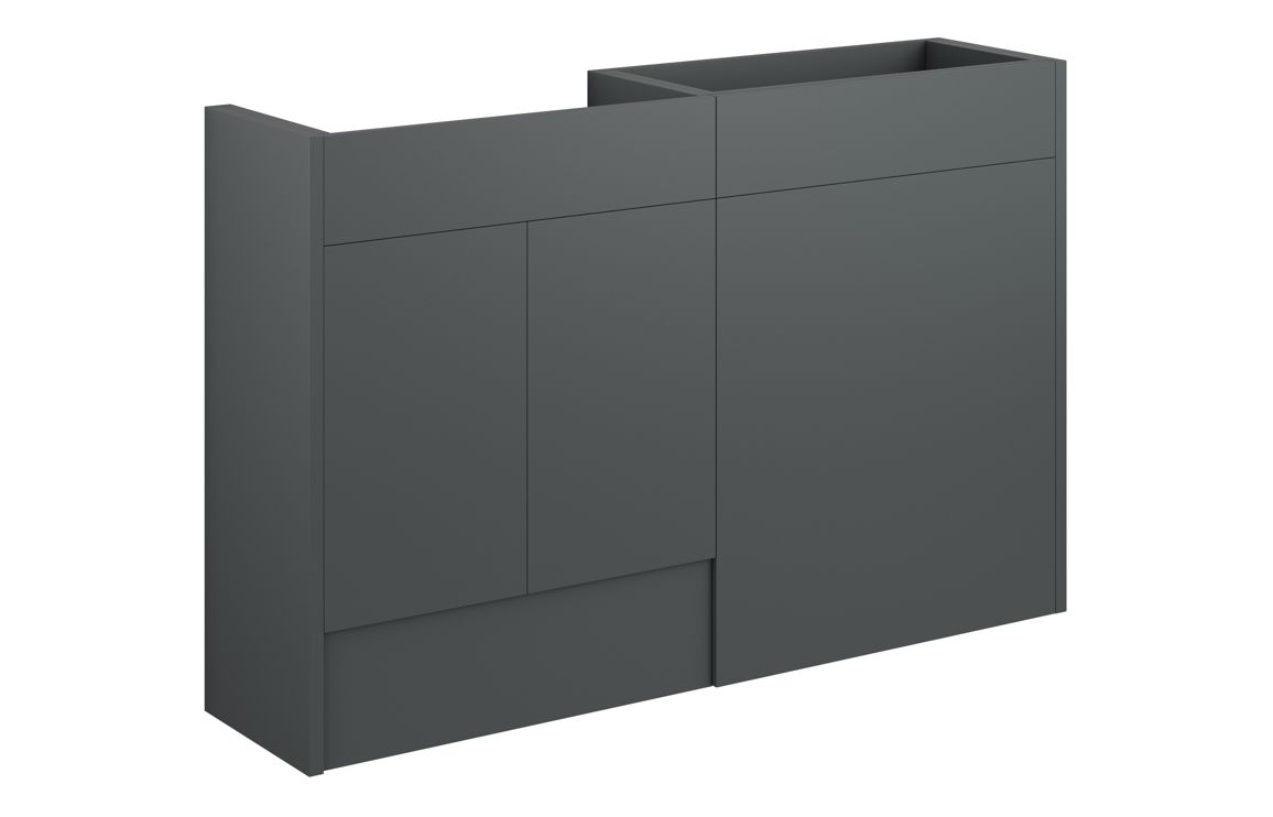 Theoden 1236mm Standard Basin & WC Unit Pack - Matt Graphite Grey (Oak Cab),Furniture