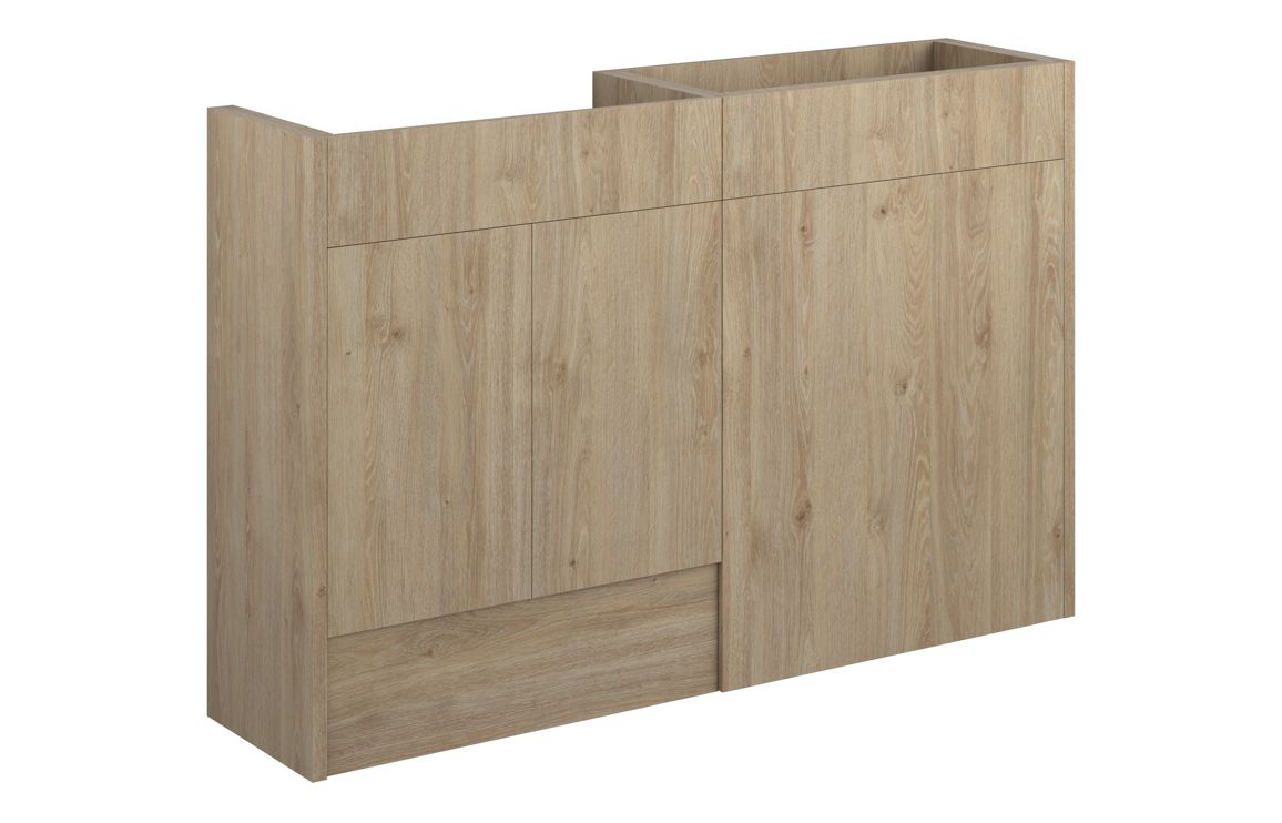 Theoden 1236mm Standard Basin & WC Unit Pack - Havana Oak (Oak Cab),Furniture