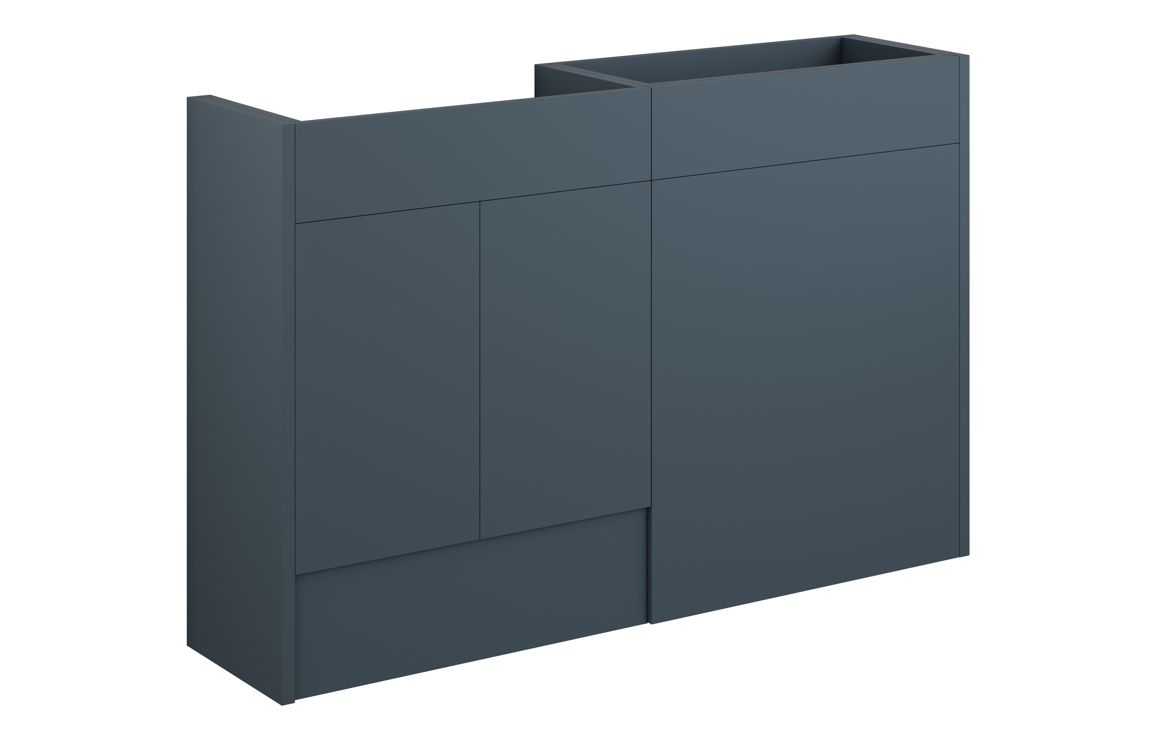 Theoden 1236mm Standard Basin & WC Unit Pack - Matt Arley Blue (Oak Cab),Furniture