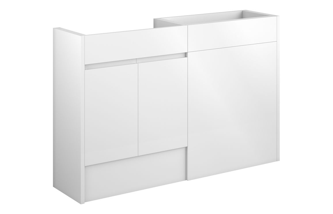 Maycarees 1236mm Standard Basin & WC Unit Pack - White Gloss (Grey Cab),Furniture