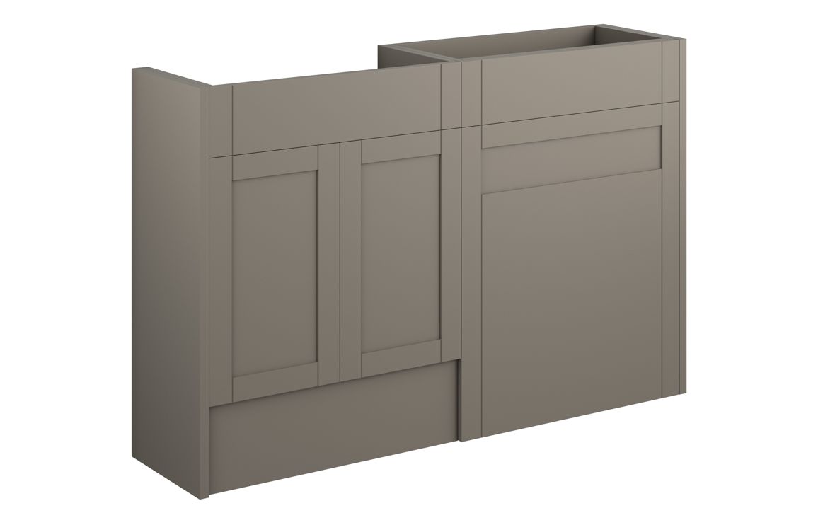 Beya 1236mm Standard Basin & WC Unit Pack - Matt Stone (Grey Cab),Furniture