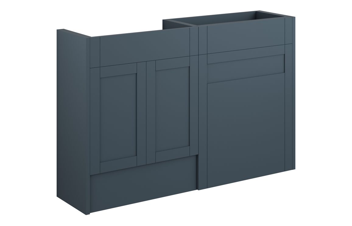 Beya 1236mm Standard Basin & WC Unit Pack - Matt Arley Blue (Oak Cab),Furniture