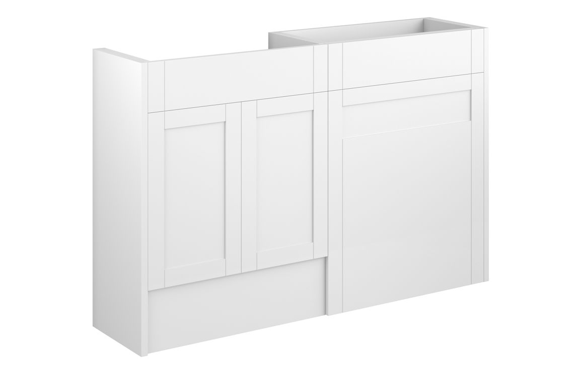 Beya 1236mm Standard Basin & WC Unit Pack - Matt White (Grey Cab),Furniture