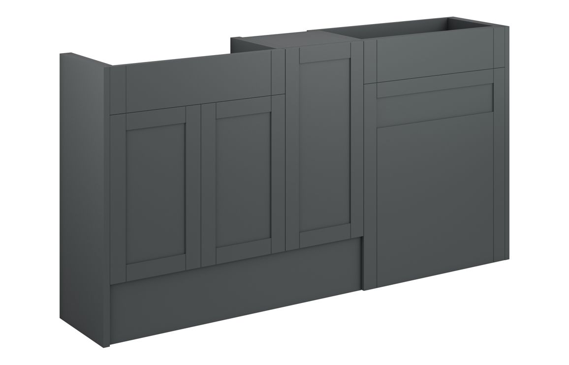 Beya 1536mm Standard Basin WC & 1 Door Unit Pack - Matt Graphite Grey (Oak Cab),Furniture
