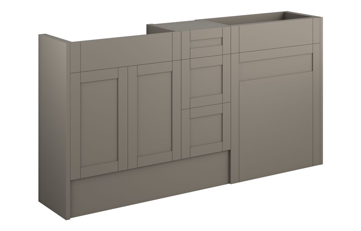 Beya 1536mm Standard Basin WC & 3 Drawer Unit Pack - Matt Stone (Grey Cab),Furniture