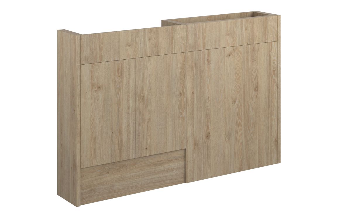 Theoden 1236mm Slim Basin & WC Unit Pack - Havana Oak (Grey Cab),Furniture