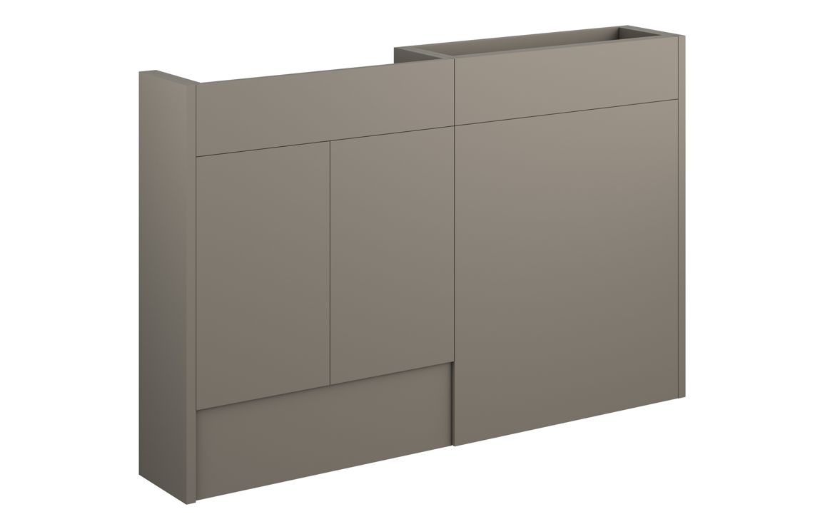 Theoden 1236mm Slim Basin & WC Unit Pack - Matt Stone (Grey Cab),Furniture