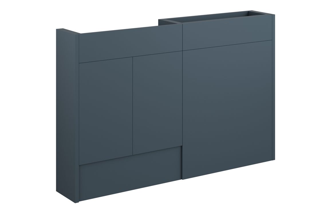 Theoden 1236mm Slim Basin & WC Unit Pack - Matt Arley Blue (Grey Cab),Furniture