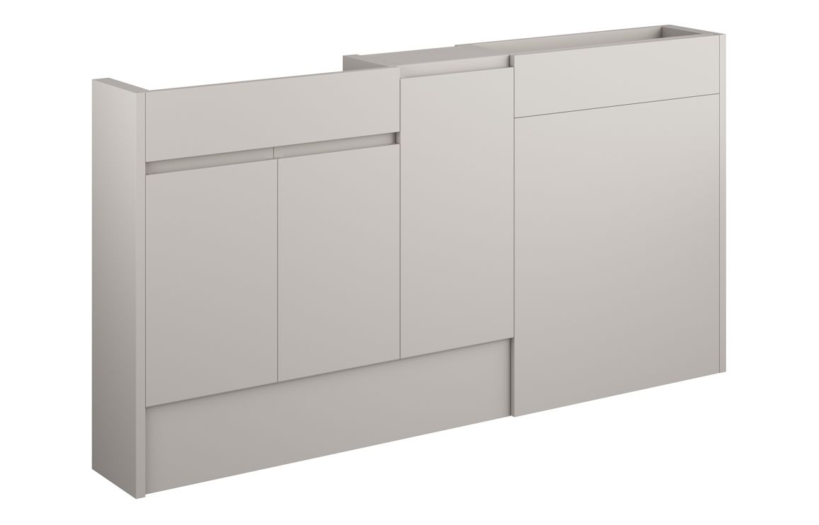 Maycarees 1536mm Slim Basin WC & 1 Door Unit Pack - Matt Dove Grey (Oak Cab),Furniture
