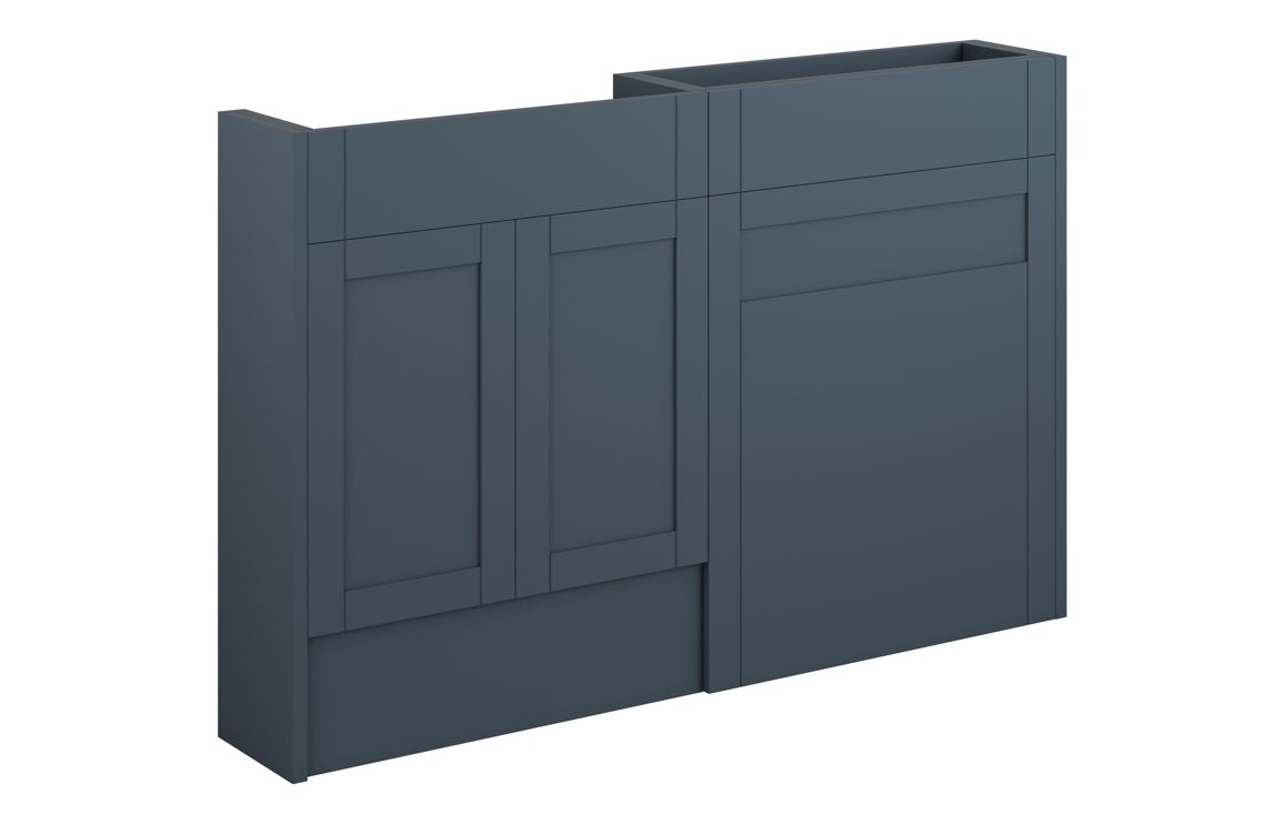 Beya 1236mm Slim Basin & WC Unit Pack - Matt Arley Blue (Oak Cab),Furniture