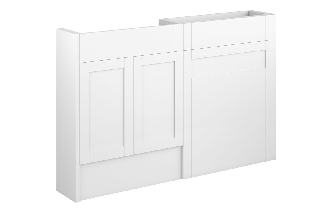 Beya 1236mm Slim Basin & WC Unit Pack - Matt White (Oak Cab),Furniture