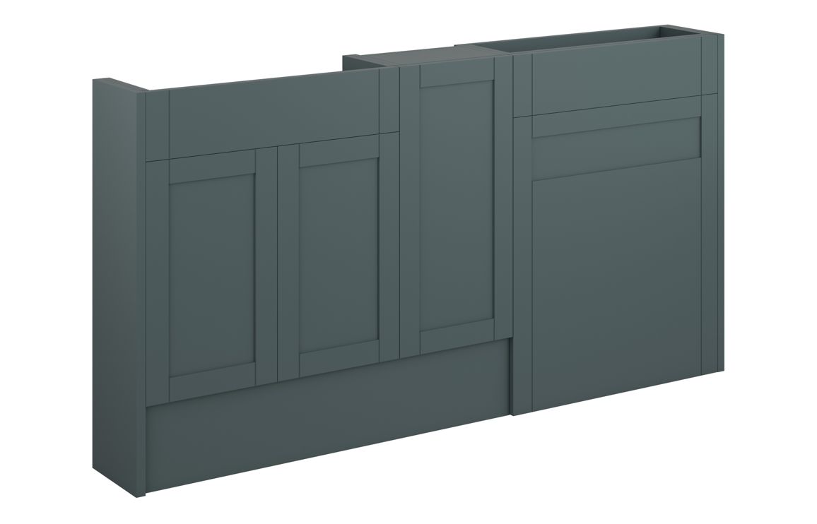 Beya 1536mm Slim Basin WC & 1 Door Unit Pack - Matt Green Camo (Oak Cab),Furniture
