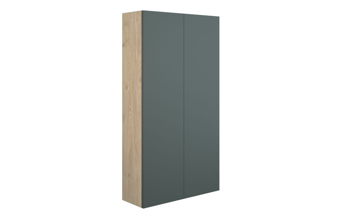 Theoden 600mm Slim 2 Door Storage Unit - Matt Green (Oak Cab),Furniture