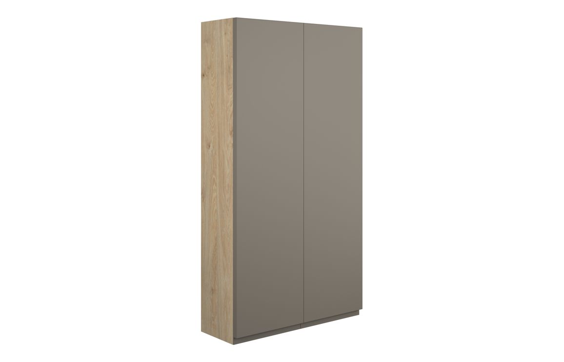 Maycarees 600mm Slim 2 Door Storage Unit - Matt Stone (Oak Cab),Furniture