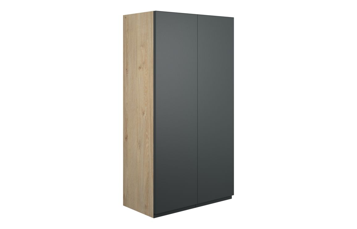 Maycarees 600mm Standard 2 Door Storage Unit - Matt Graphite Grey (Oak Cab),Furniture