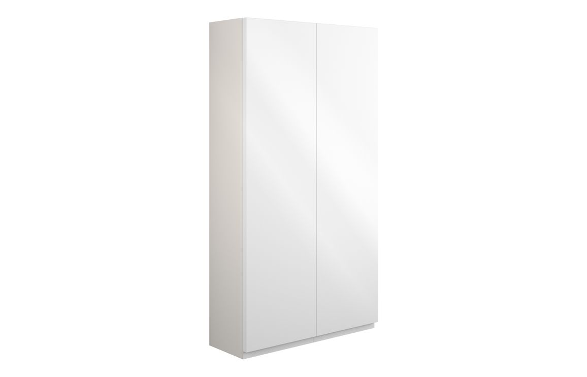 Maycarees 600mm Slim 2 Door Storage Unit - White Gloss (Grey Cab),Furniture
