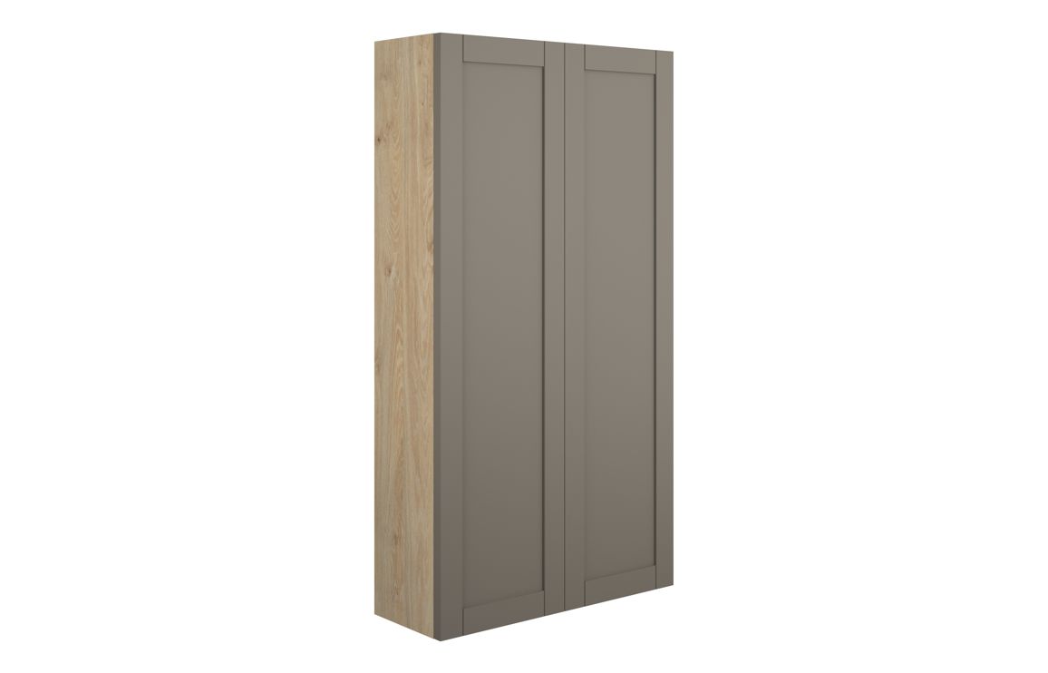 Beya 600mm Slim 2 Door Storage Unit - Matt Stone (Oak Cab),Furniture