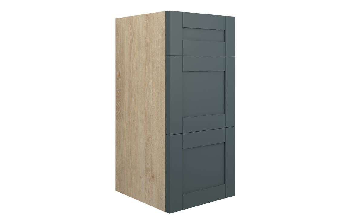 Beya 300mm Standard 3 Drawer Unit - Matt Green Camo (Oak Cab),Furniture