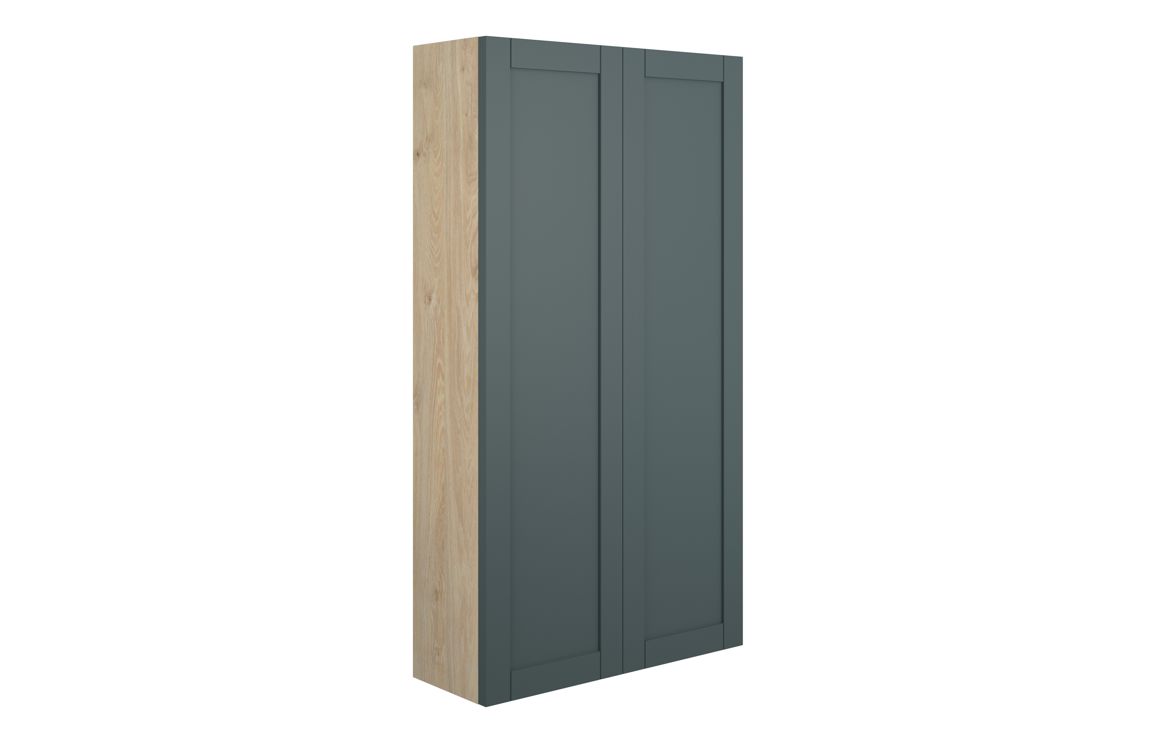 Beya 600mm Slim 2 Door Storage Unit - Matt Green Camo (Oak Cab),Furniture