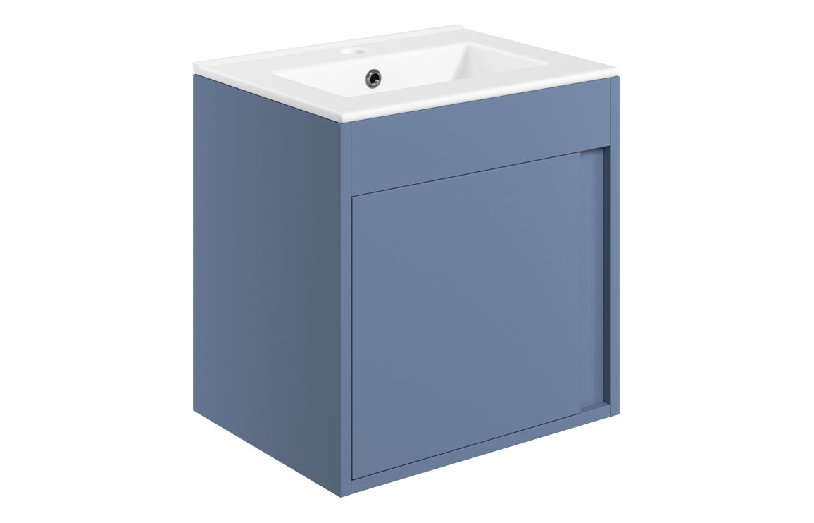 Rosaelle 510mm Wall Hung Unit Inc. Basin - Matt Misty Blue,Furniture