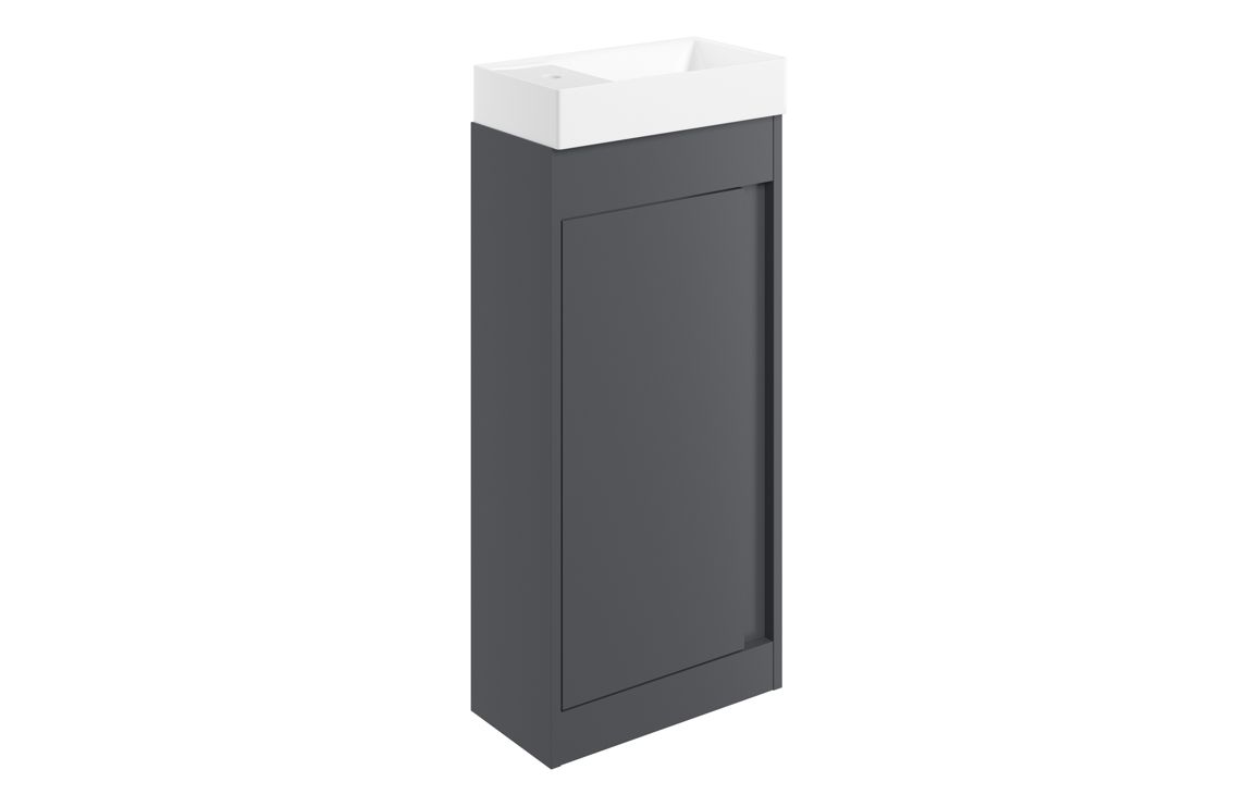 Rosaelle 410mm Floor Standing Unit Inc. Basin - Matt Graphite Grey,Furniture
