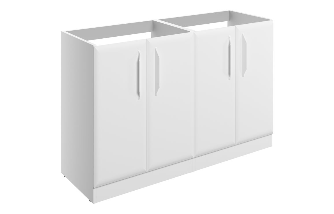 Mokala 1200mm Floor Standing 4 Door Basin Unit (No Top) - Matt White,Furniture