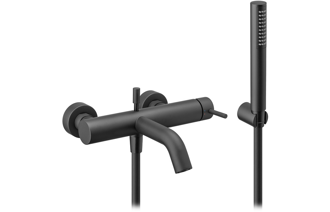 Vema Maira Wall Mounted Bath/Shower Mixer - Matt Black, Bathroom Taps