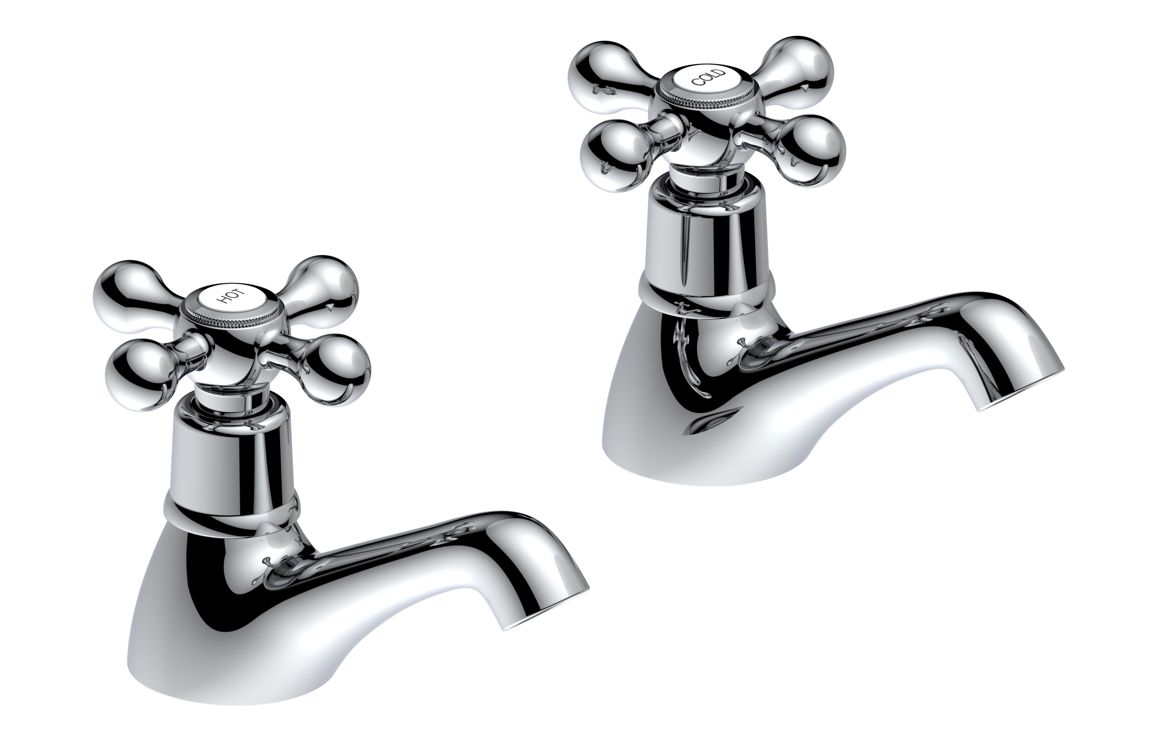 Thaline Bath Pillar Taps - Chrome, Bathroom Taps