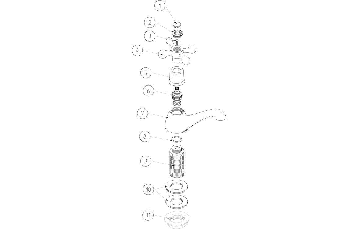 Thaline Bath Pillar Taps - Chrome, Bathroom Taps - Image 2