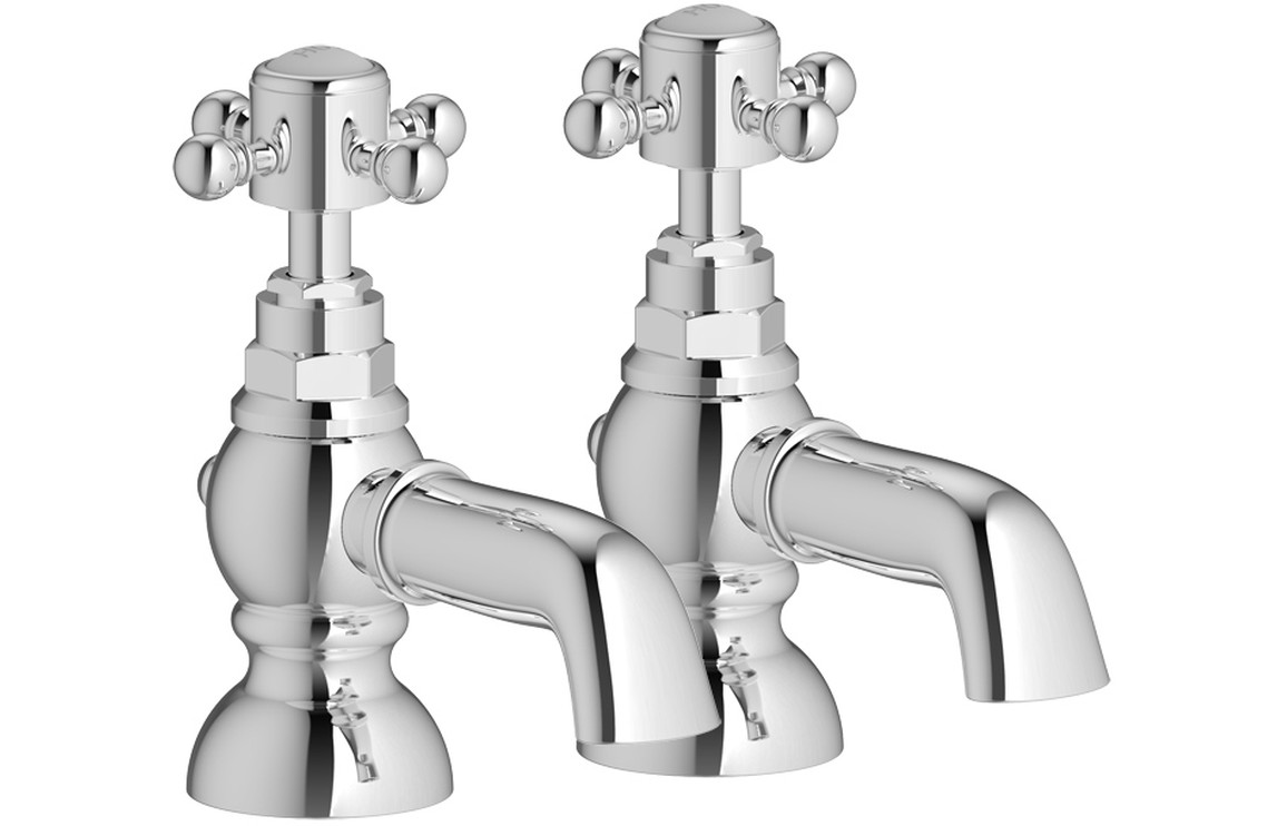 Auriana Bath Pillar Taps - Chrome, Bathroom Taps