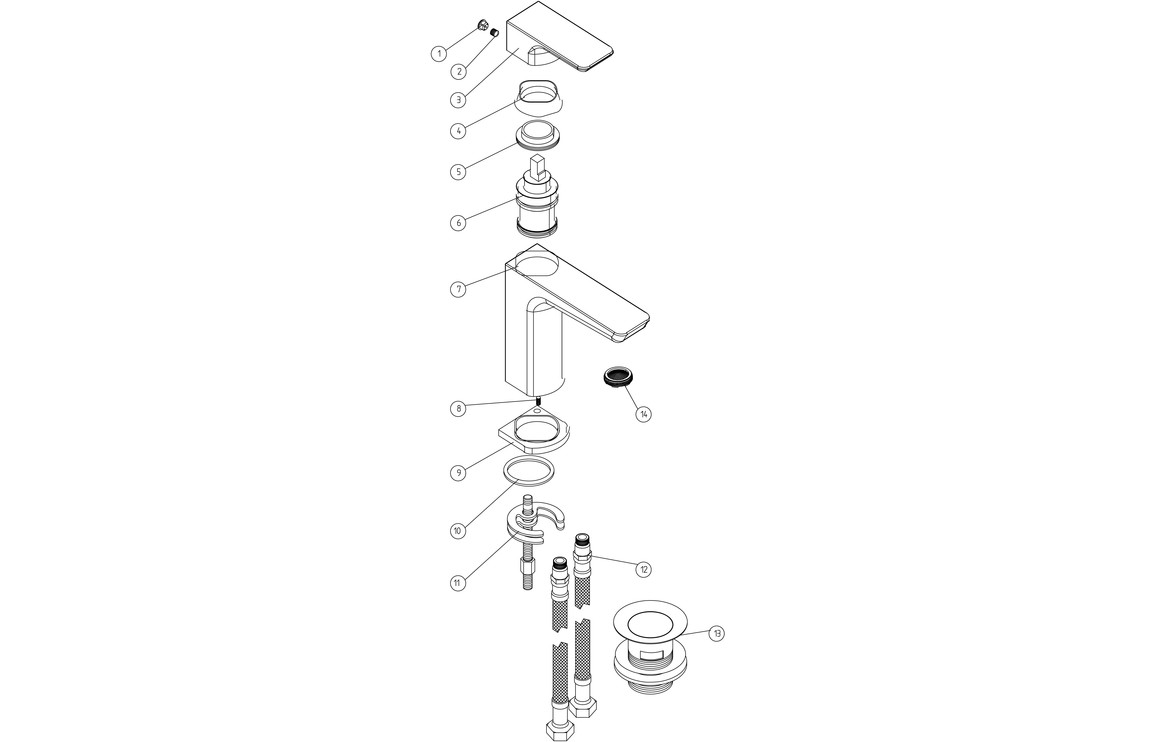Philelisse Basin Mixer & Waste - Chrome, Bathroom Taps - Image 2