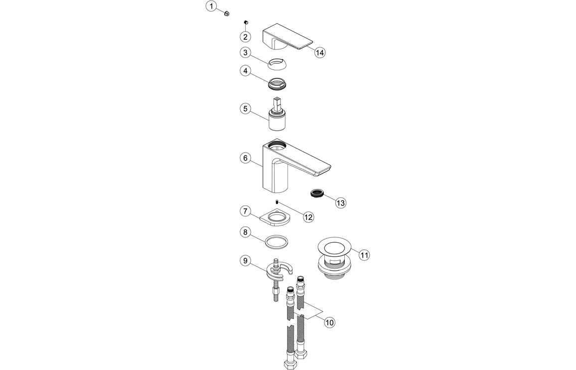 Philelisse Cloakroom Basin Mixer & Waste - Chrome, Bathroom Taps - Image 2