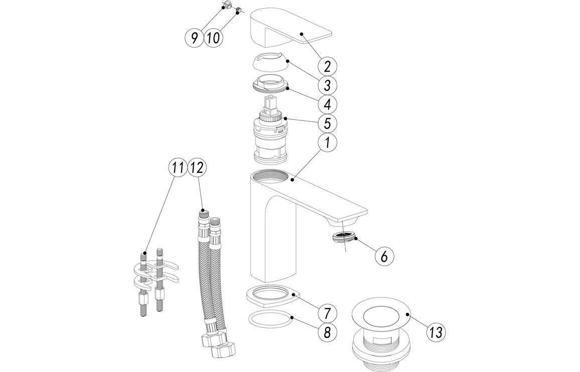 Velaria Basin Mixer & Waste - Chrome, Bathroom Taps - Image 2