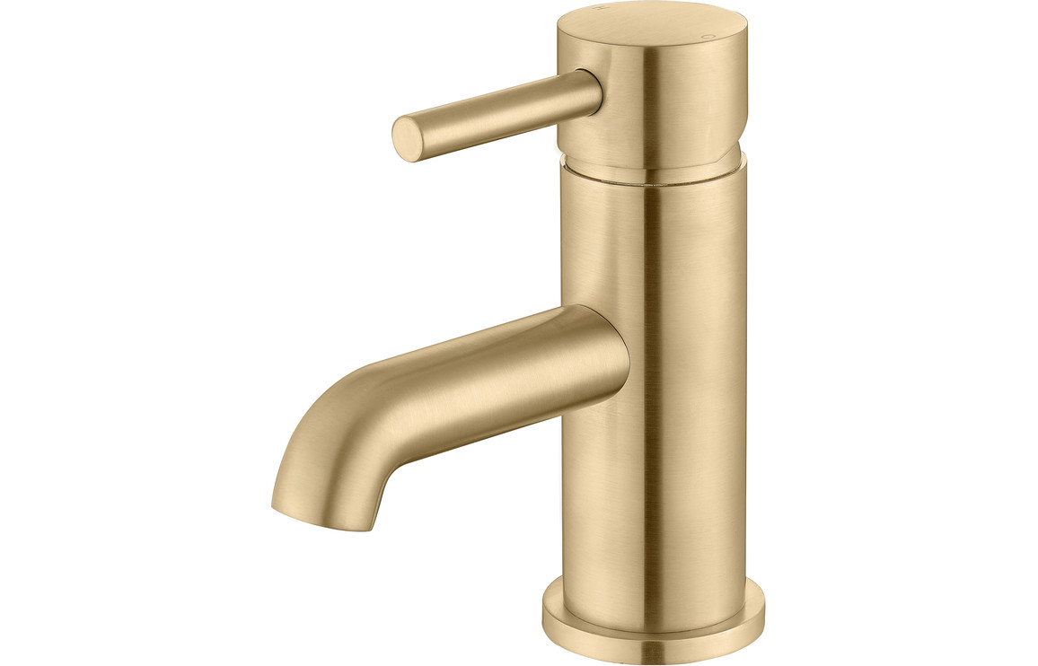 Oranine Basin Mixer & Waste - Brushed Brass, Bathroom Taps