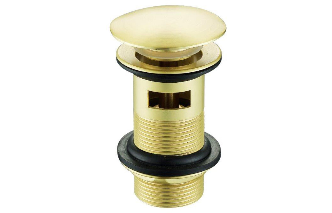 Slotted Mushroom Basin Waste (1 1/4") - Brushed Brass, Bathroom Taps